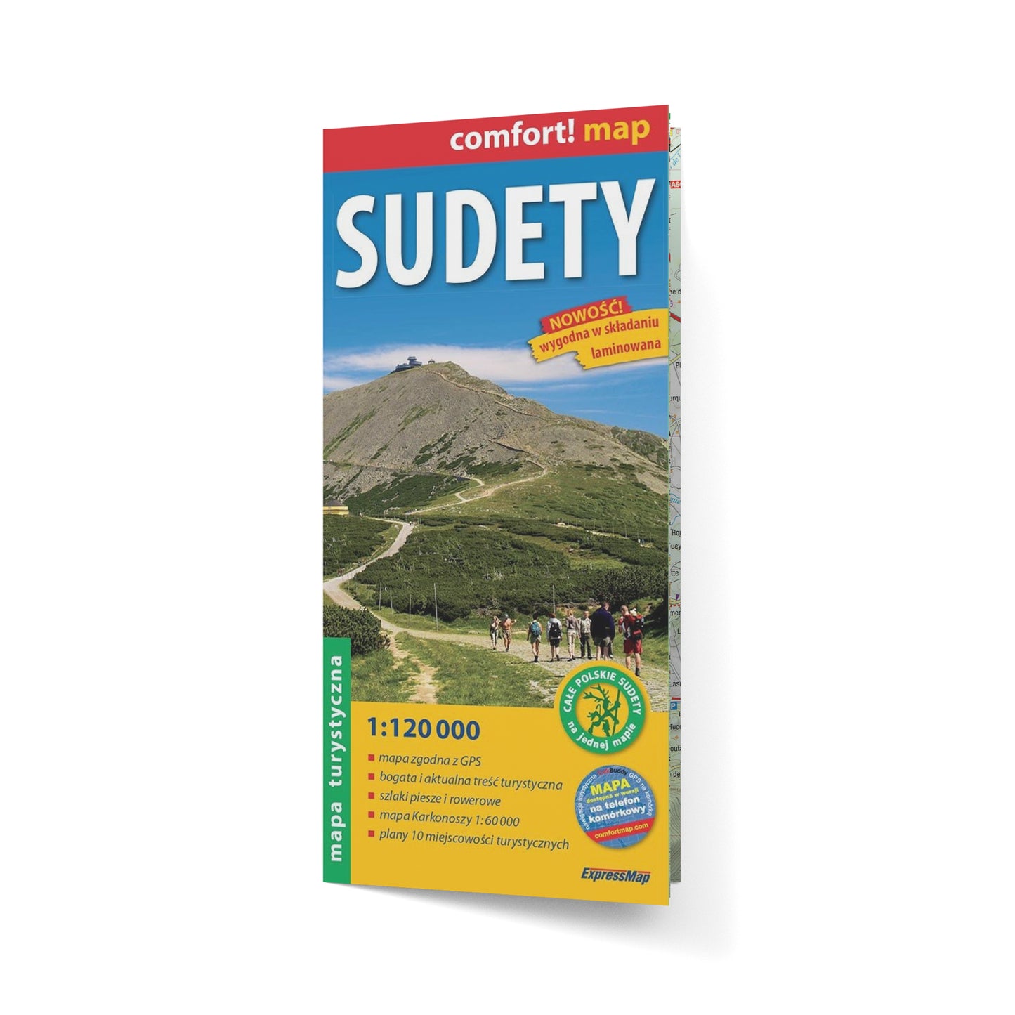 Sudety 1:120 000. Laminowana mapa turystyczna