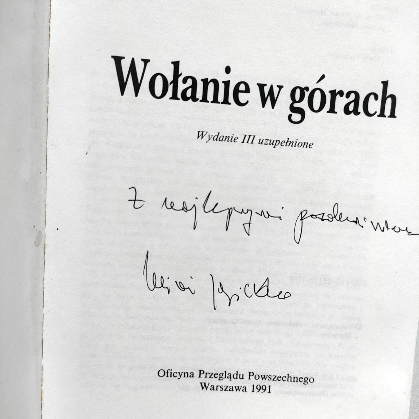 Wołanie w górach (z autografem autora)