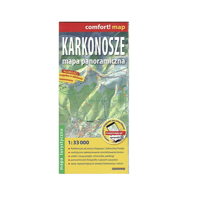 Karkonosze - mapa panoramiczna - laminowana mapa turystyczna
