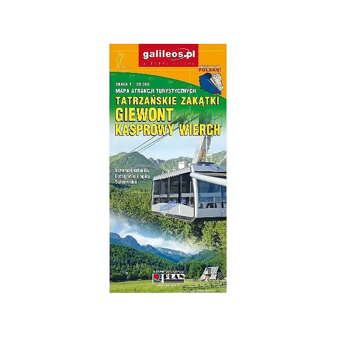 Tatrzańskie Zakątki: Giewont i Kasprowy Wierch, mapa 1:20 000