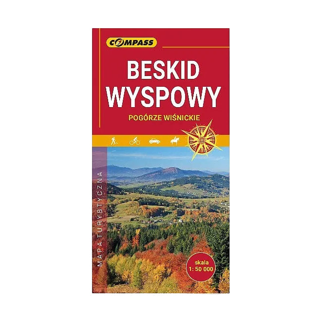 Beskid Wyspowy. Pogórze Wiśnickie. Mapa turystyczna 1:50 000