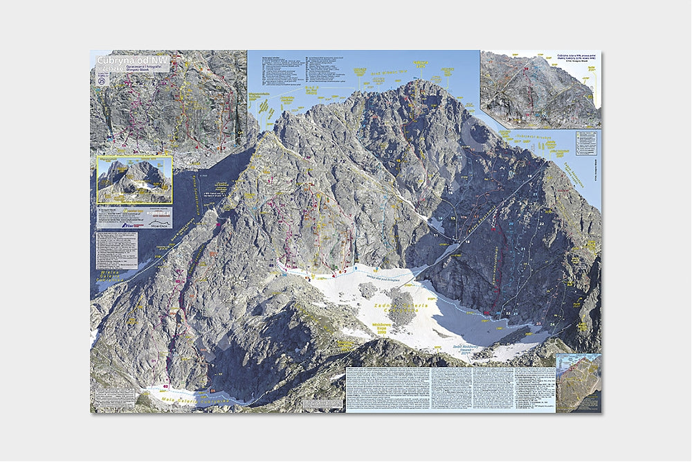 Cubryna od NW (i Żelazko). Mapa TOPO