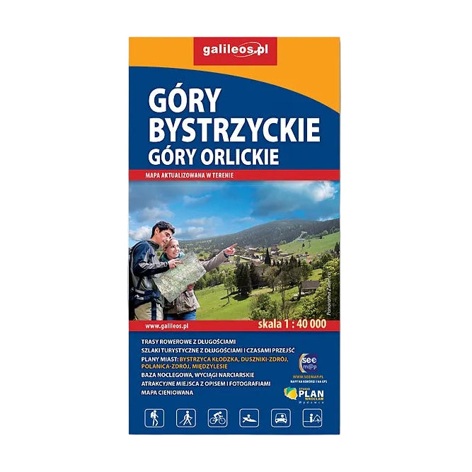 Góry Bystrzyckie. Góry Orlickie 1:40 000. Mapa aktualizowana w terenie