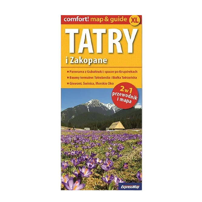 Tatry i Zakopane. 2w1 przewodnik i mapa laminowane