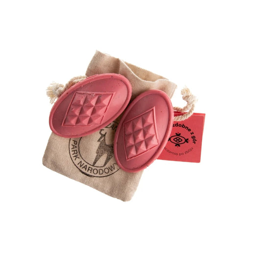 Mydełko ozdobne TPN redykołka - owcze, różowe z lanoliną i żurawiną