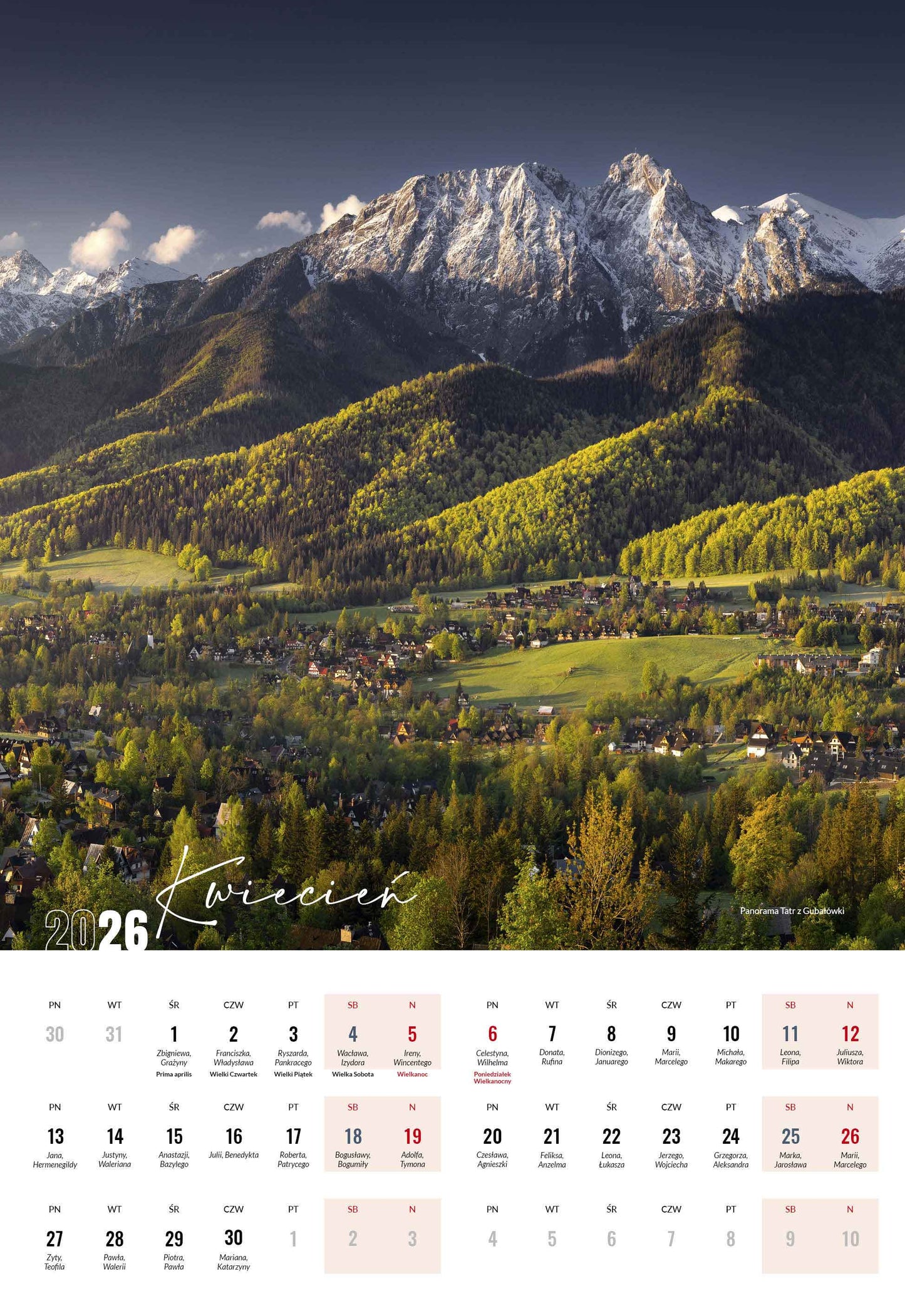 Tatry. Kalendarz 2026