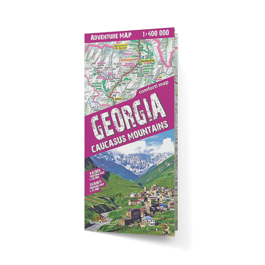 Gruzja. Laminowana mapa samochodowo - turystyczna