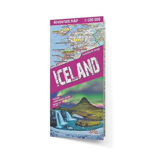 Islandia. Laminowana mapa samochodowo - turystyczna