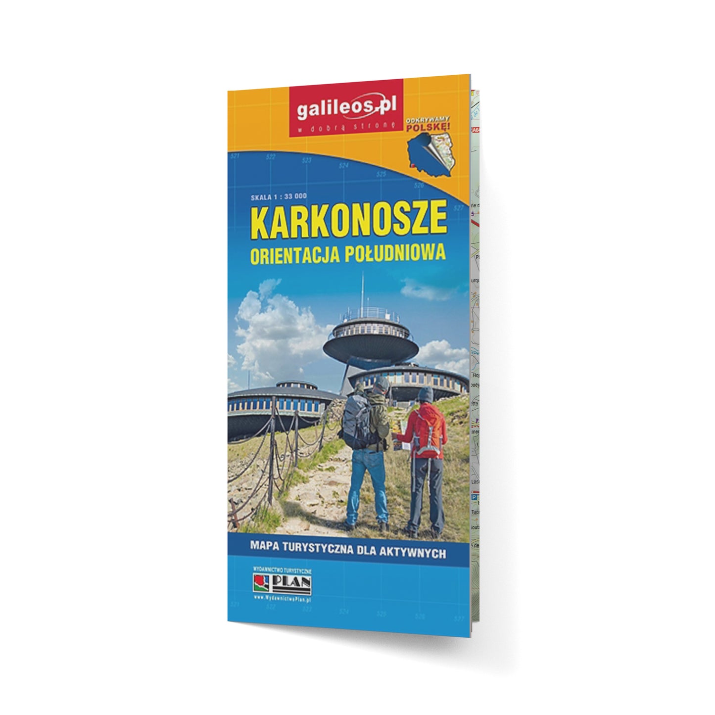 Karkonosze. Orientacja południowa 1:33 000. Mapa turystyczna dla aktywnych laminowana