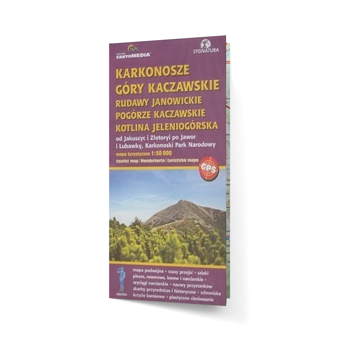 Karkonosze, Góry Kaczawskie, Rudawy Janowickie, Pogórze Kaczawskie, Kotlina Jeleniogórska - mapa 1:50 000