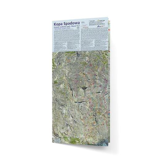 Kopa Spadowa (ściana czołowa zachodniego filara). Żabi Mnich od zachodu. Mapa TOPO