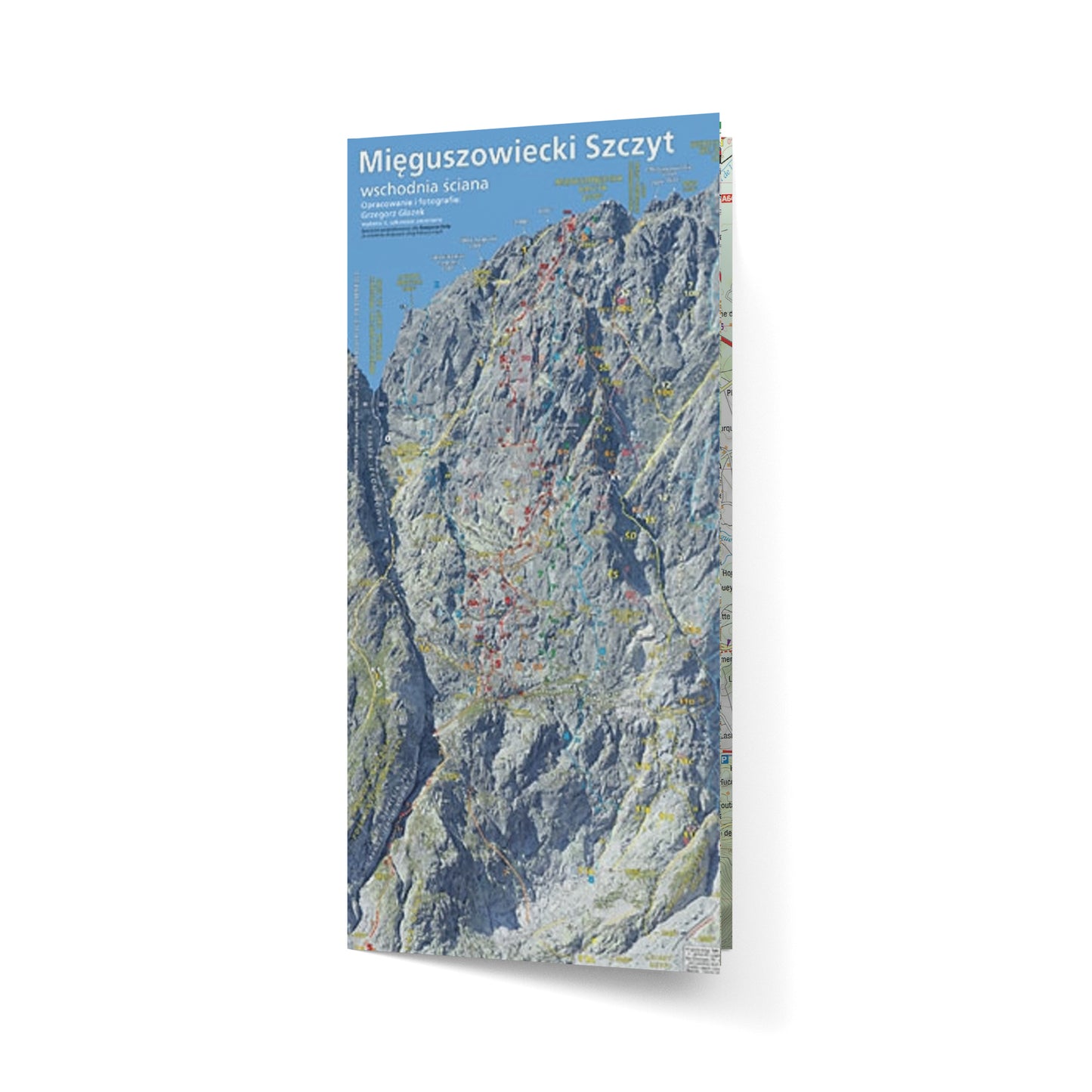 Mięguszowiecki Szczyt wschodnia ściana. Mięguszowiecki Pośredni ściana północna. Mapa TOPO