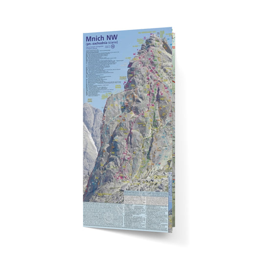 Mnich NW i Mnich N, ściany południowo-zachodnia i północna. Mapa TOPO