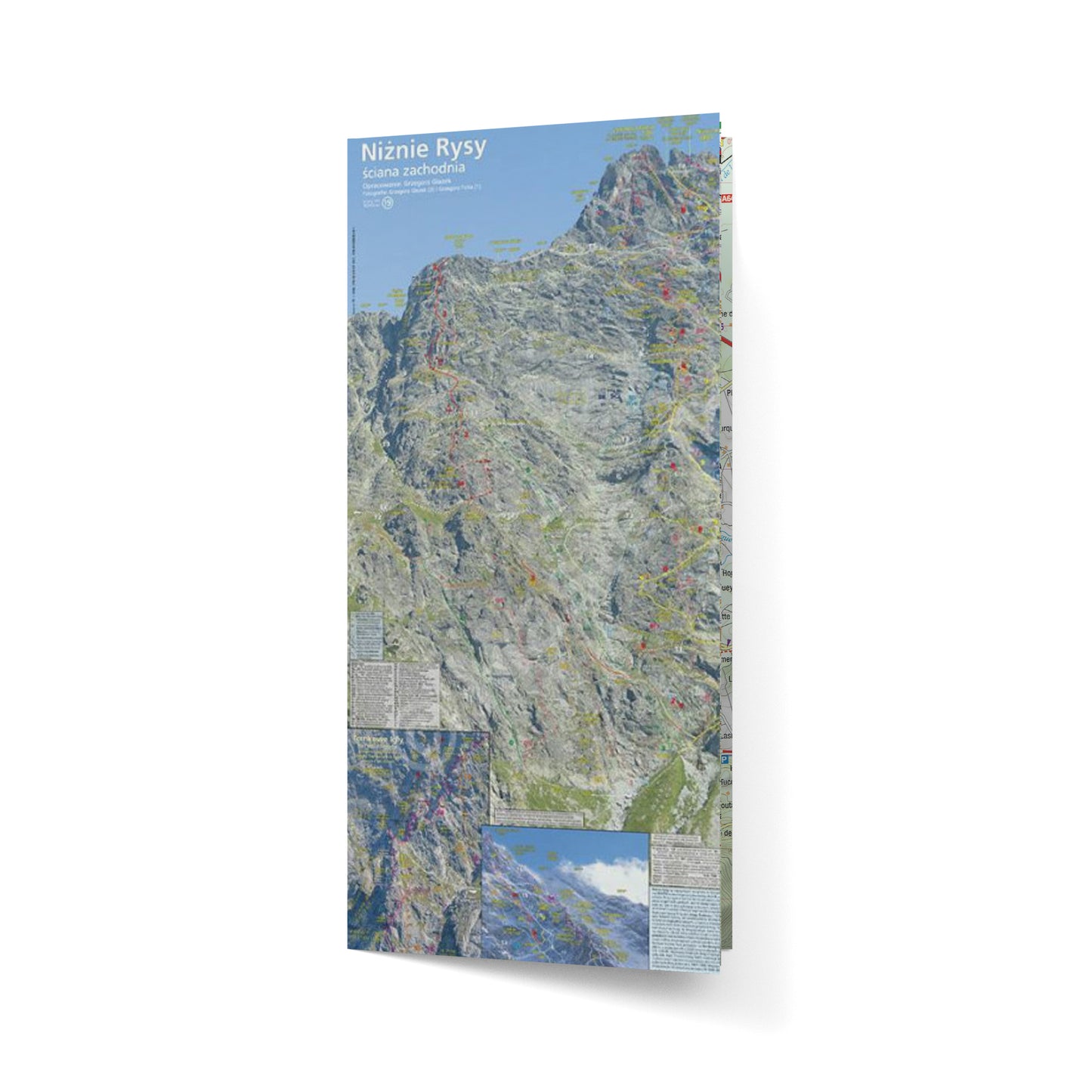 Niżnie Rysy. Ściana zachodnia. Mapa TOPO