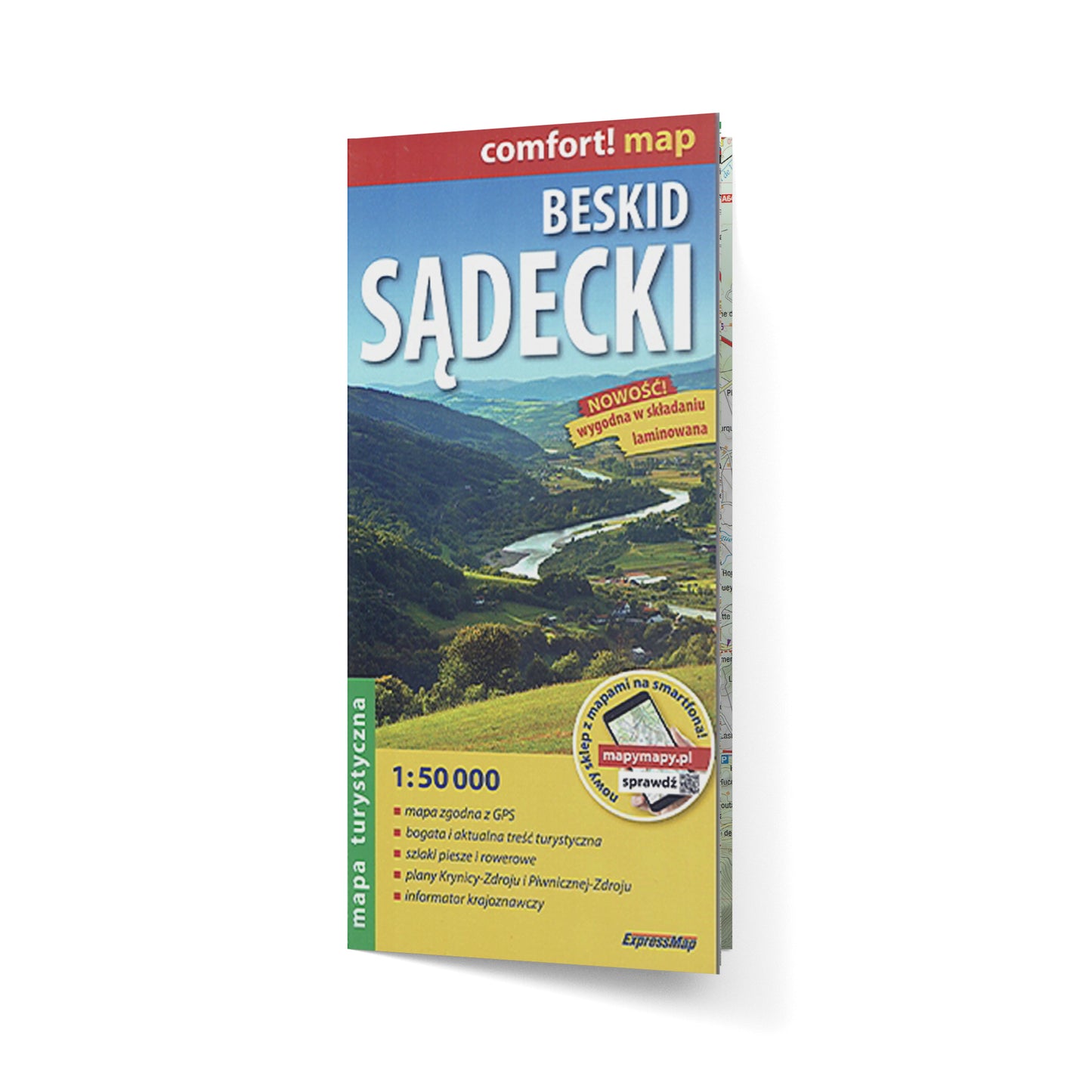 Beskid Sądecki. Laminowana mapa turystyczna