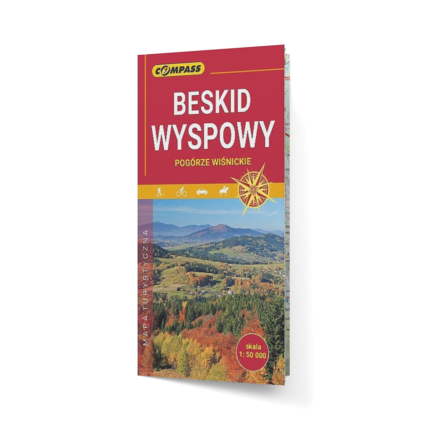 Beskid Wyspowy. Pogórze Wiśnickie. Mapa turystyczna 1:50 000