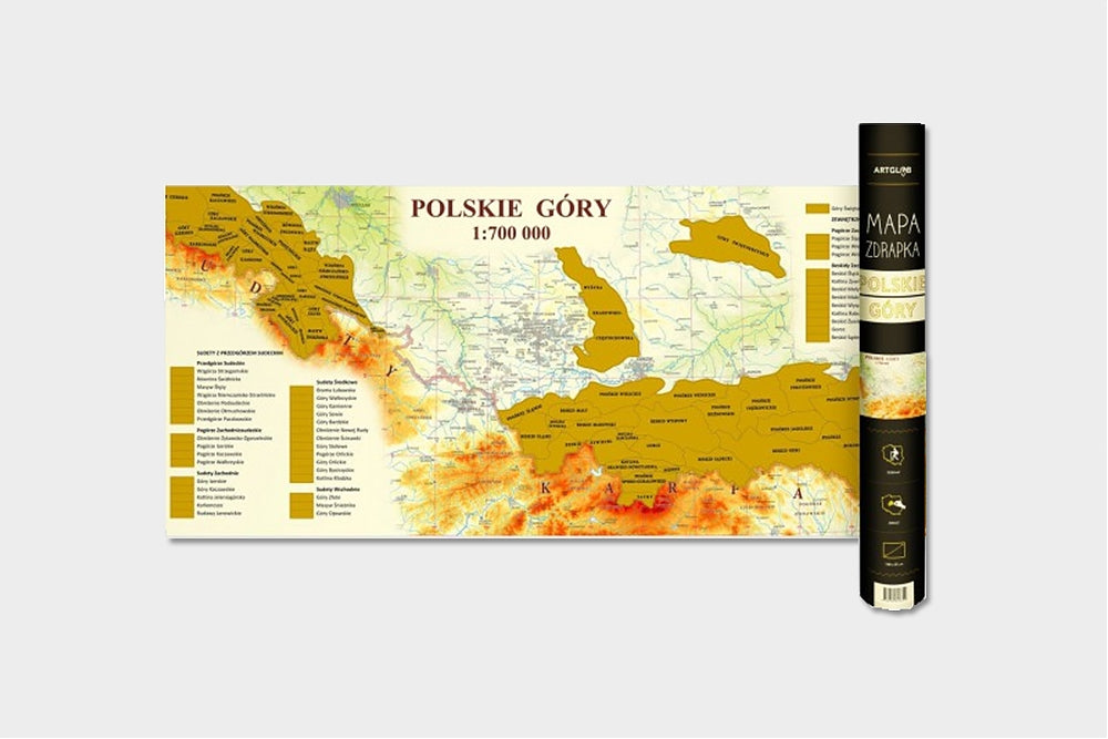 Polskie góry - mapa zdrapka