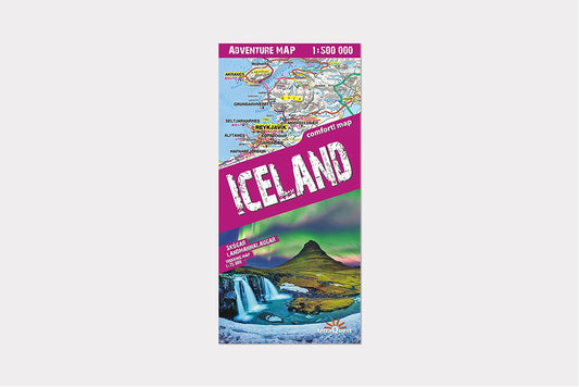 Islandia. Laminowana mapa samochodowo - turystyczna