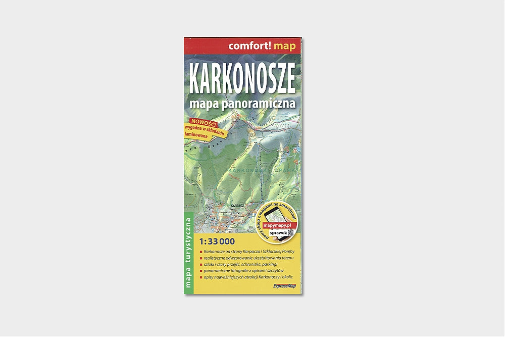 Karkonosze - mapa panoramiczna - laminowana mapa turystyczna