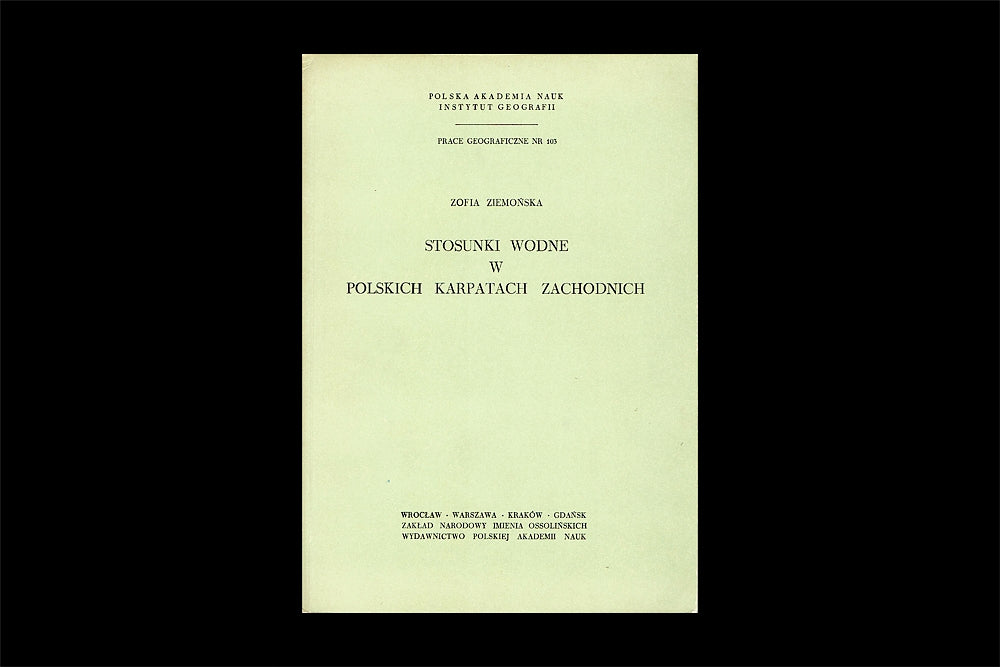 Stosunki wodne w Polskich Karpatach Zachodnich. Prace geologiczne nr 103