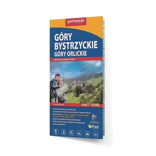 Góry Bystrzyckie. Góry Orlickie 1:40 000. Mapa aktualizowana w terenie