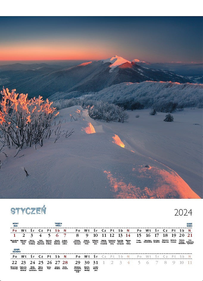 Bieszczady 2024 kalendarz