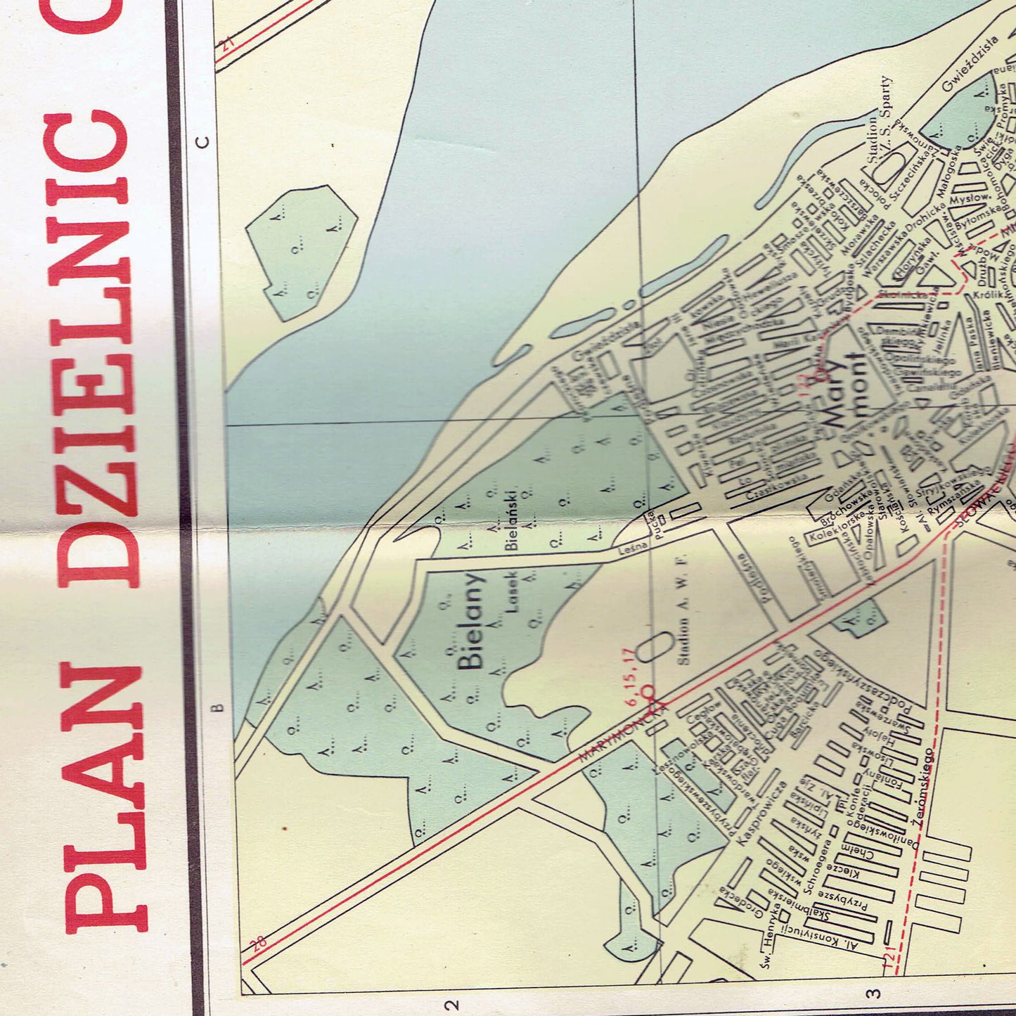 Plan dzielnic centralnych Miasta Stołecznego Warszawy