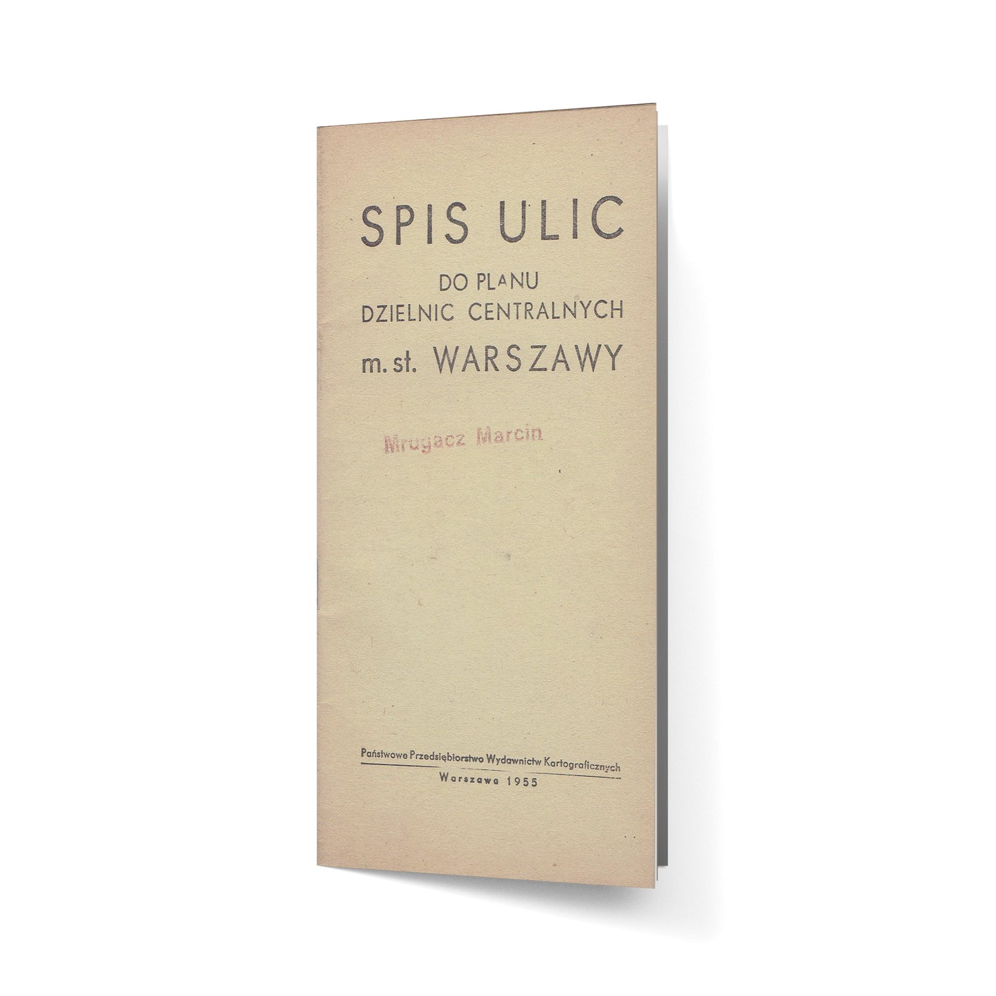 Plan dzielnic centralnych Miasta Stołecznego Warszawy