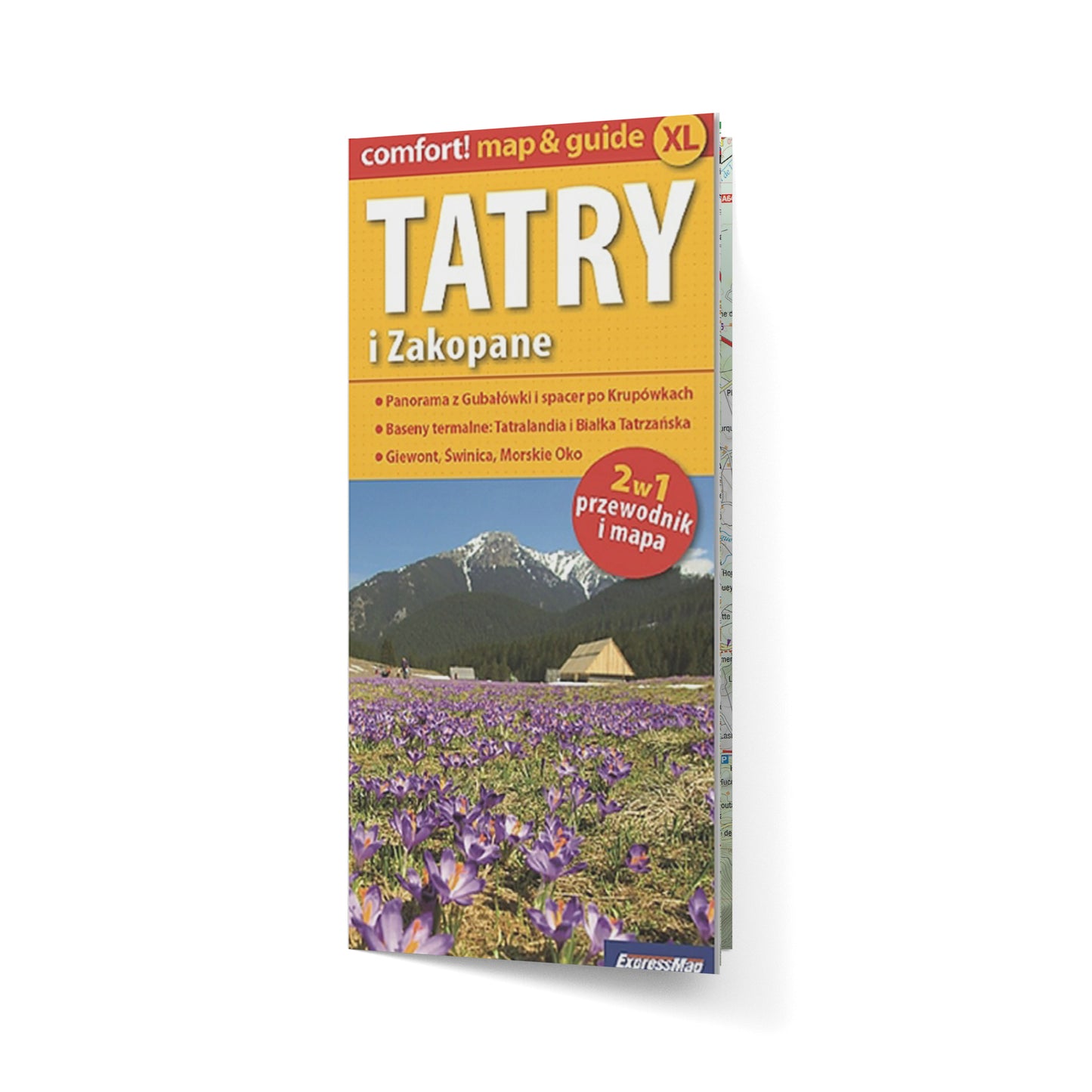 Tatry i Zakopane. 2w1 przewodnik i mapa laminowane