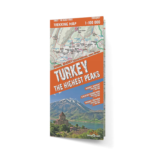 Turcja. Najwyższe szczyty. Laminowana mapa trekkingowa